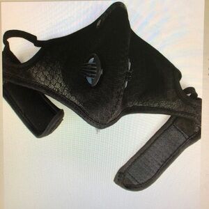 Black Sports Dual Valve Face Mask w/ Filter